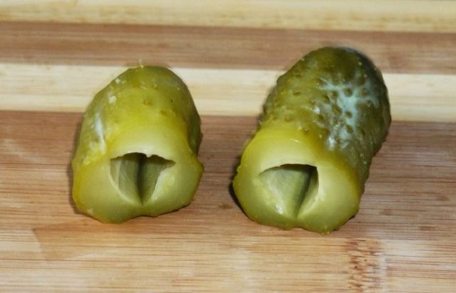 Why do pickled cucumbers become empty inside