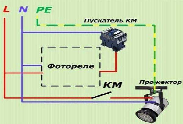 Wiring diagram for photorelay for street lighting