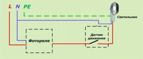 Wiring diagram for photorelay for street lighting