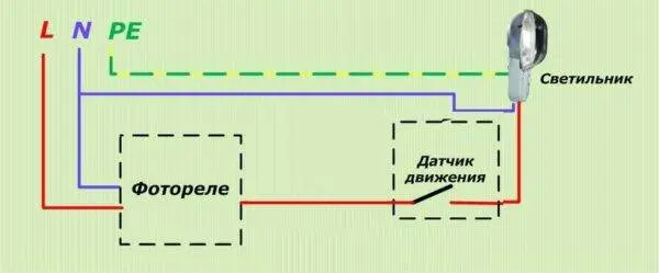 Wiring diagram for photorelay for street lighting