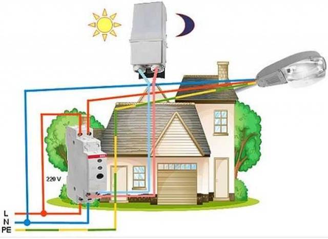 Wiring diagram for photorelay for street lighting