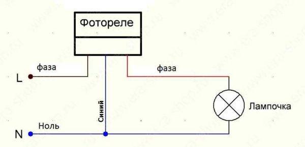 Wiring diagram for photorelay for street lighting