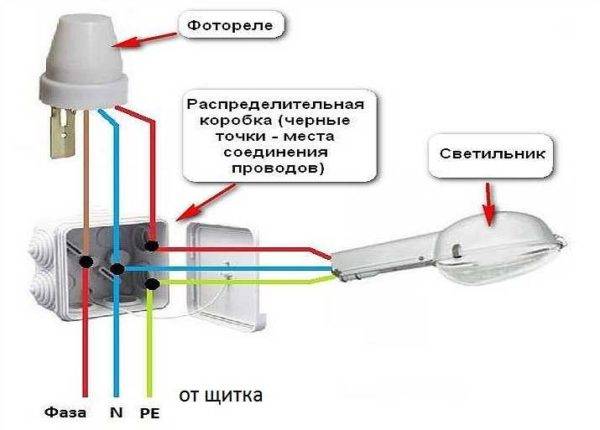 Wiring diagram for photorelay for street lighting