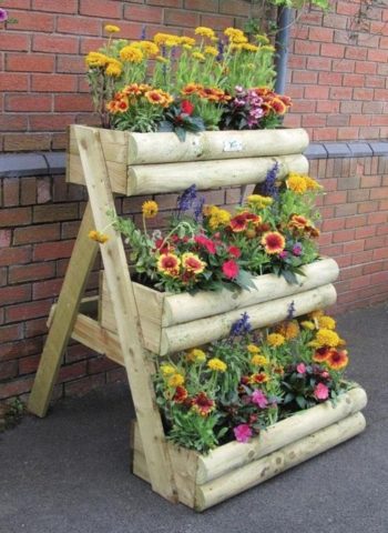 Wooden flowerbeds: original and unusual ideas + making guide