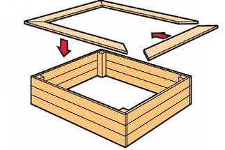 Wooden sandbox with lid + photo