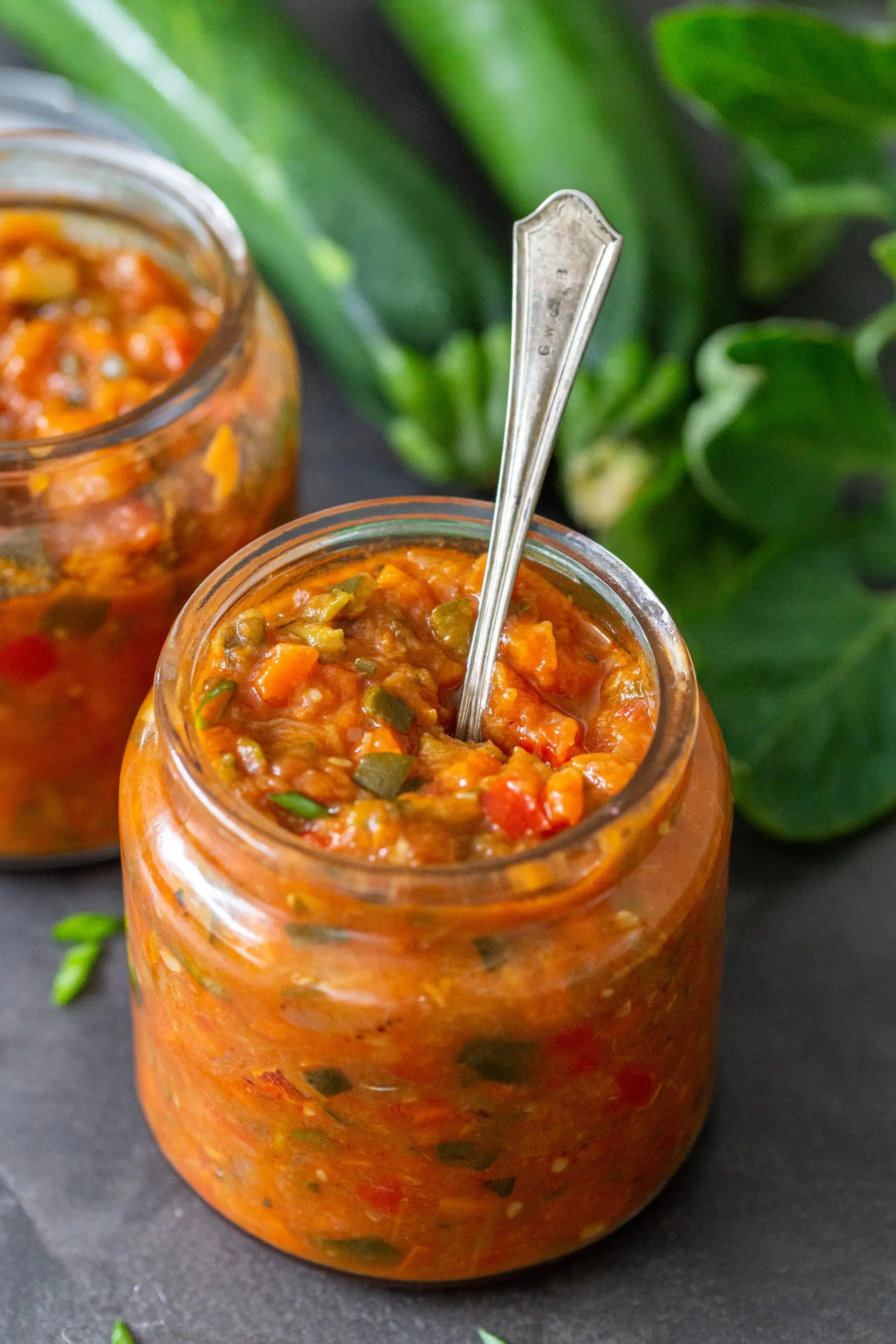 Zucchini caviar with bell pepper