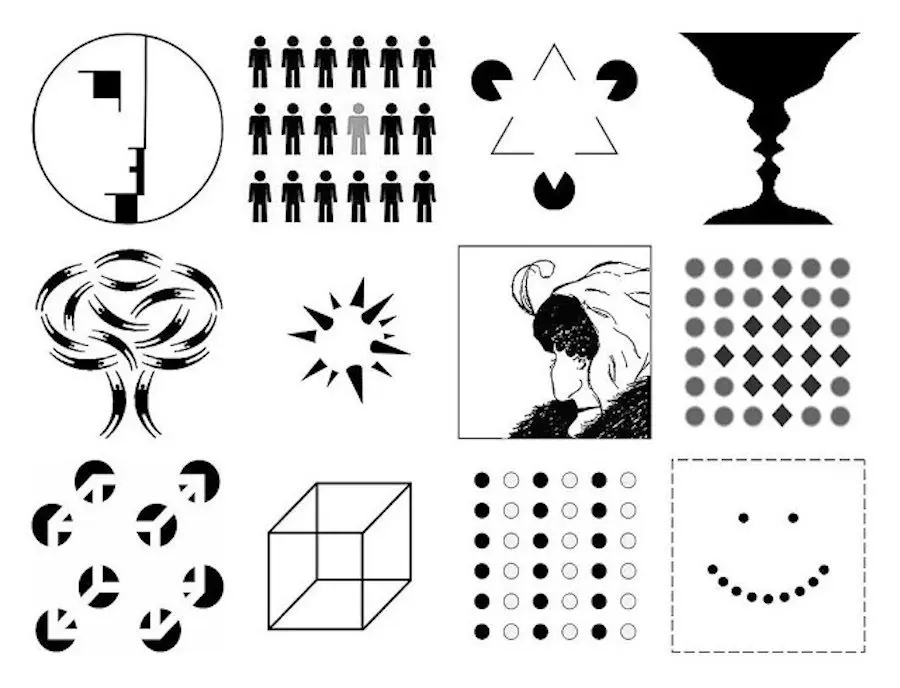 Drawings showing the gestalt effect