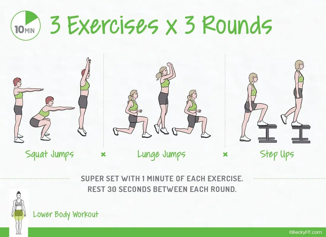 A set of exercises for the lower body