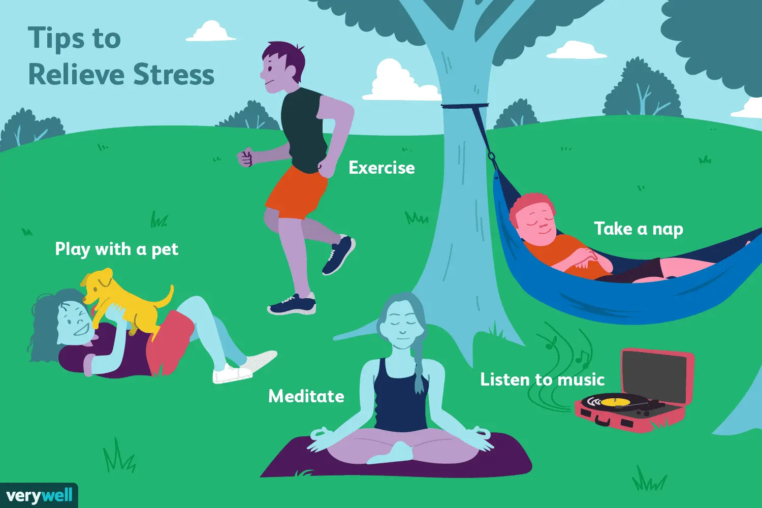 How does daily exercise help relieve stress?