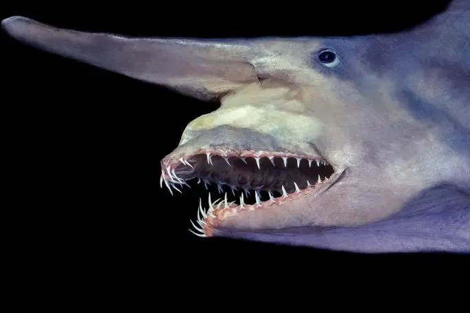 Brownie shark (goblin shark): a description of where it lives, what it eats