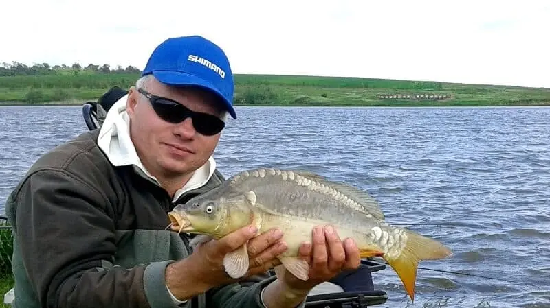 Carp fishing on the pond