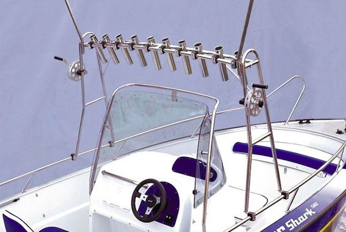 Do-it-yourself boat spinning holder, views, drawings