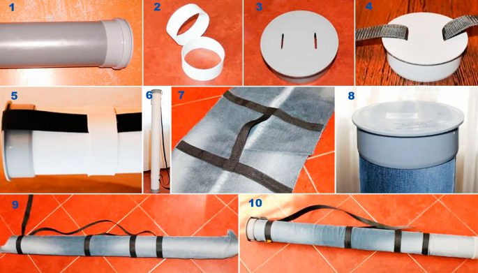 Do-it-yourself fishing rod case: necessary materials, photo examples