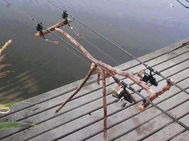 Do-it-yourself fishing rod stand, types and methods of manufacturing