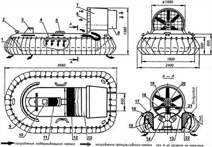 Do-it-yourself hovercraft (SVP), drawings and assembly