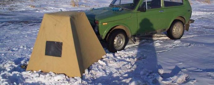 Do-it-yourself winter fishing tent: drawings, photo and video examples