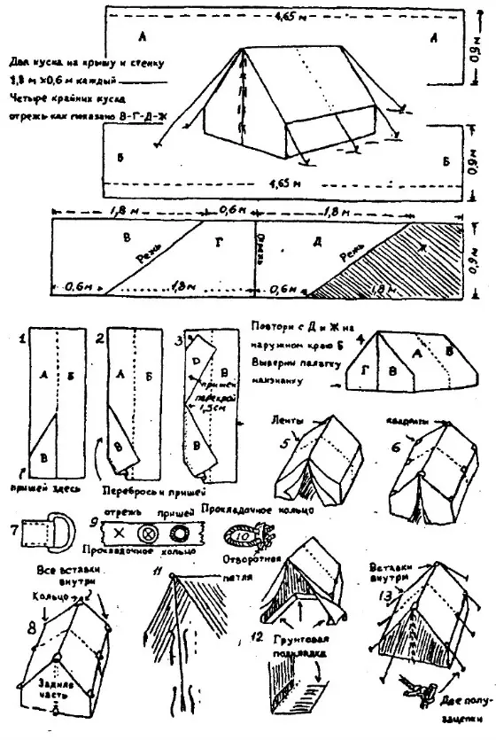 Do-it-yourself winter fishing tent: drawings, photo and video examples