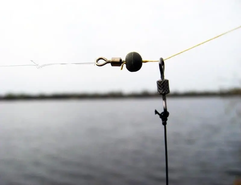 Fishing with a leash and mounting a leash