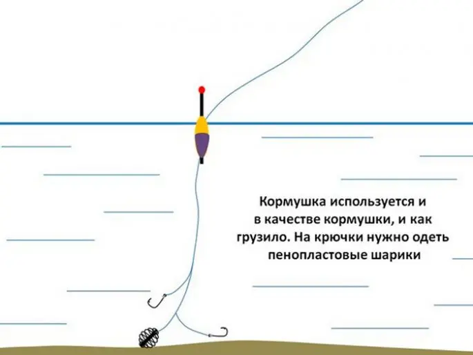 Float rod with a feeder: for crucian and carp