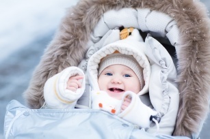 Get ready for a winter walk with your baby