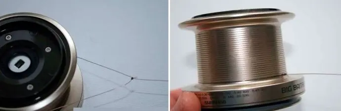 How to properly tie a fishing line to a reel (spool) photo and video examples