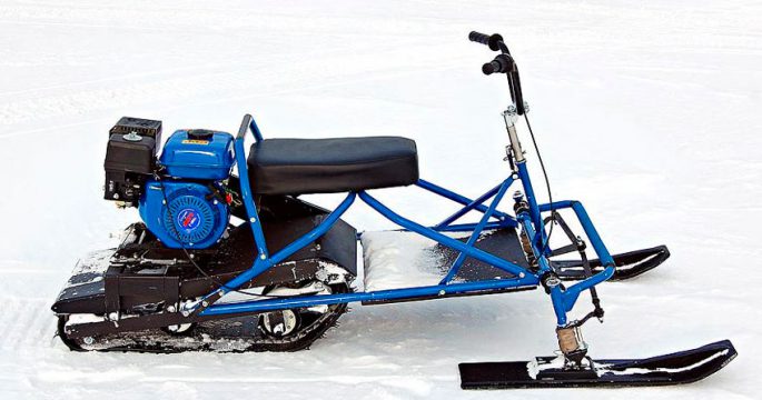 Mini snowmobiles for ice fishing, polar models and brands