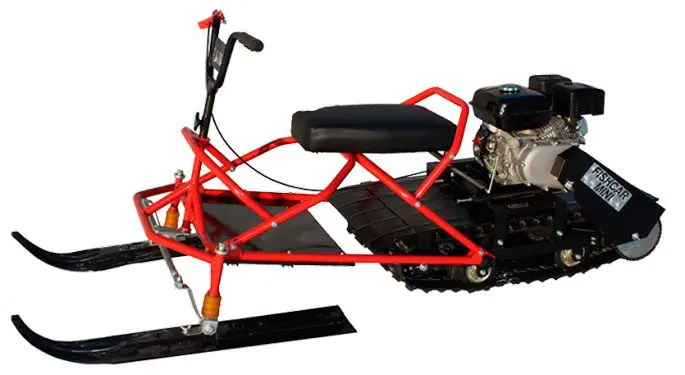 Mini snowmobiles for ice fishing, polar models and brands