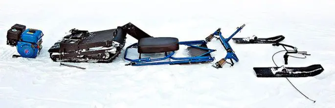 Mini snowmobiles for ice fishing, polar models and brands