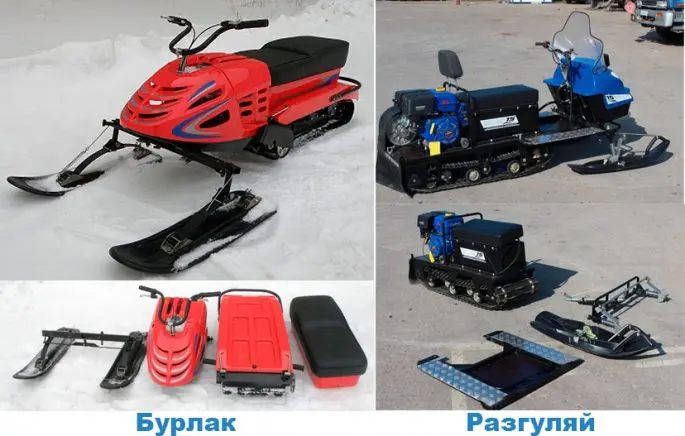 Mini snowmobiles for ice fishing, polar models and brands