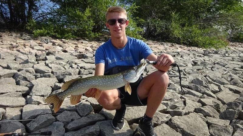 Pike fishing on the river