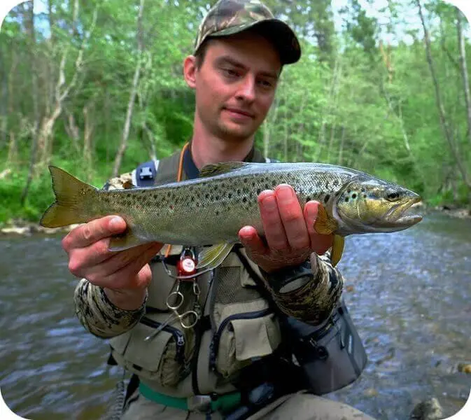 Trout fishing on the paid pond