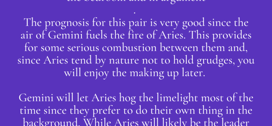 Aries and Gemini Compatibility