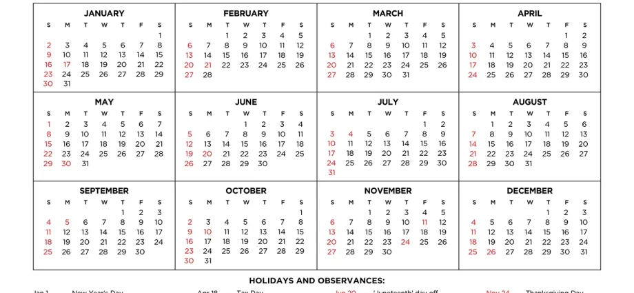 Calendar for 2022 with holidays and days off