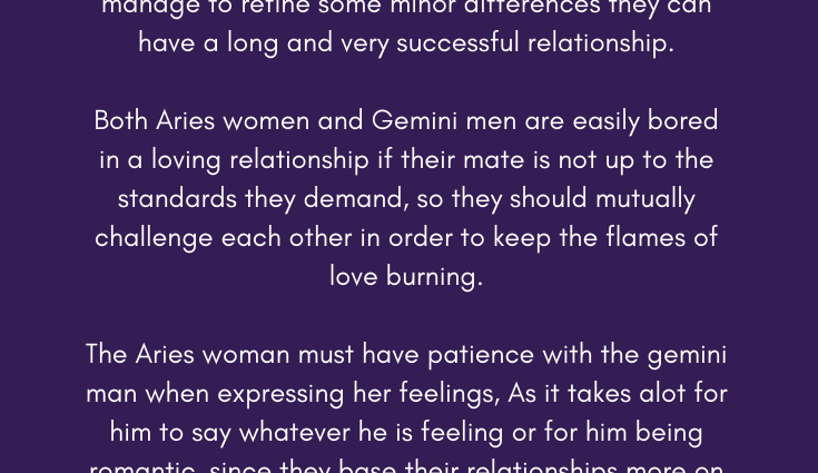 Gemini man &#8211; Aries woman: horoscope compatibility