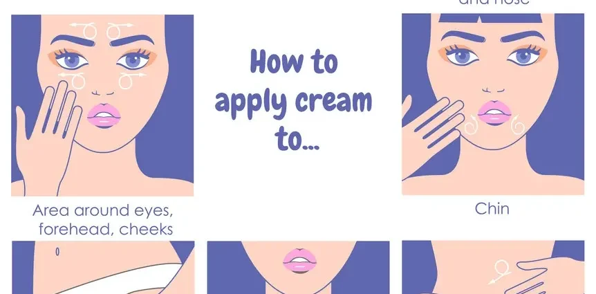 How to apply the cream on the face