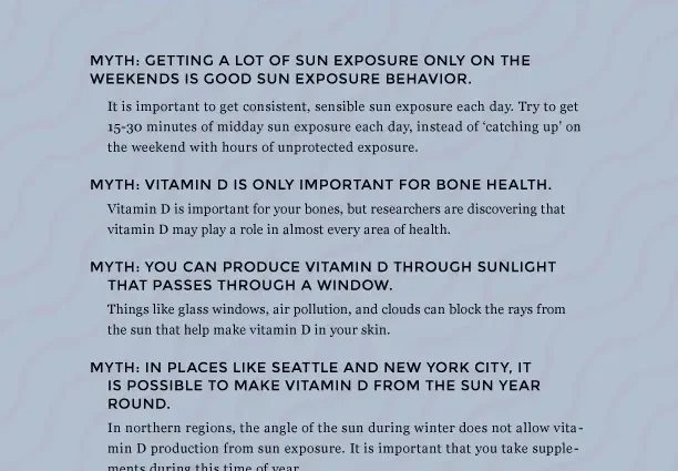 Myths about vitamin D