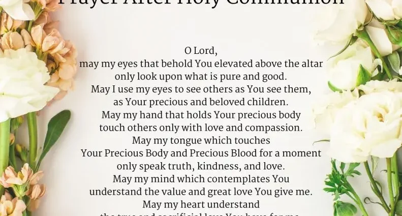 Thanksgiving prayers for Holy Communion