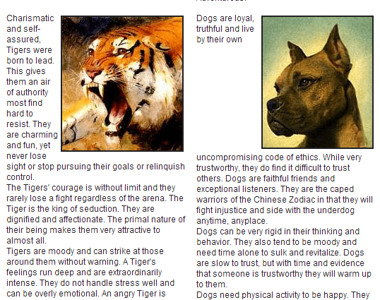 Tiger na Mbwa - Utangamano wa Zodiac wa Kichina