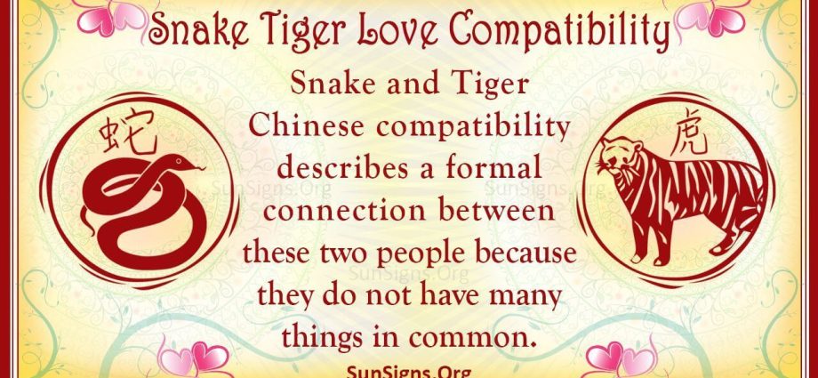 Tiger og slange – kompatibilitet med kinesisk stjernetegn