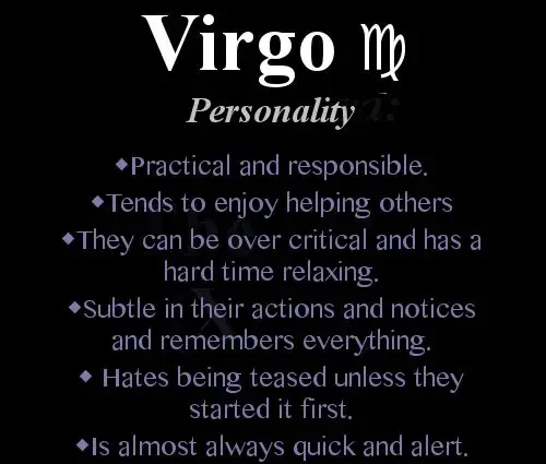 Virgo: characteristic of the zodiac sign