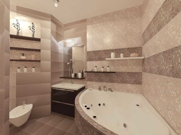 Bathroom design: combined, small, large, ergonomics, photo