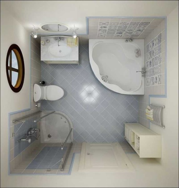 Bathroom design: combined, small, large, ergonomics, photo