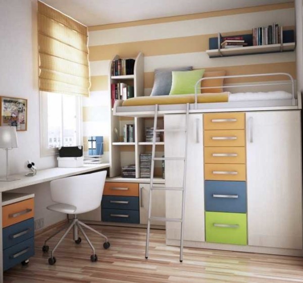 Childrens loft bed: with a workplace, a play area, a sofa