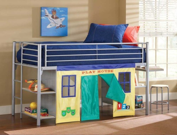 Childrens loft bed: with a workplace, a play area, a sofa