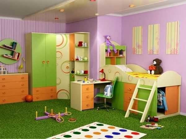 Childrens loft bed: with a workplace, a play area, a sofa