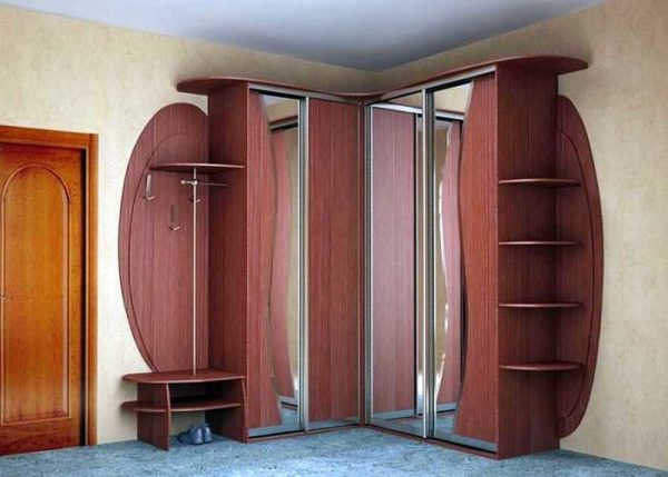 Corner wardrobe: types, sizes, layout, photos