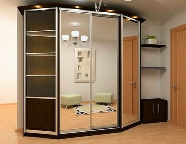 Corner wardrobe: types, sizes, layout, photos