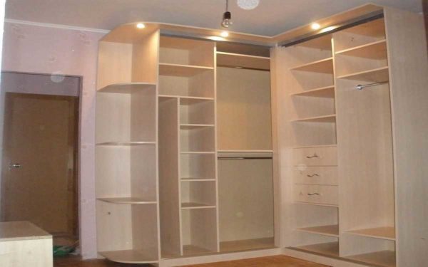 Corner wardrobe: types, sizes, layout, photos