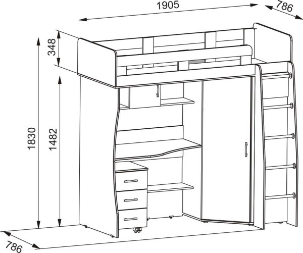 Do-it-yourself attic bed: photo reports, drawings