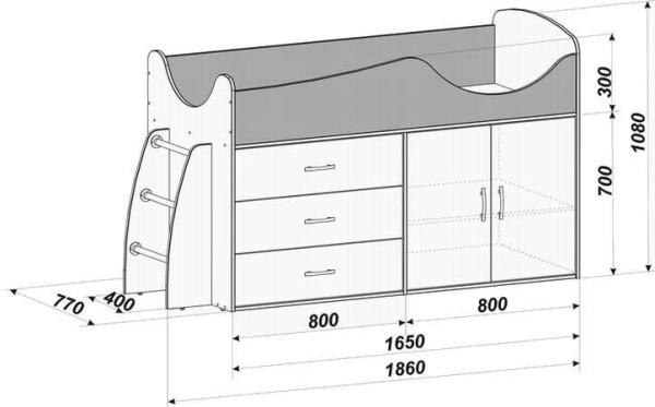 Do-it-yourself attic bed: photo reports, drawings